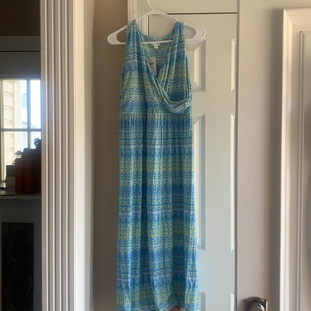 🆕*NWT* J. Jill Aegean Island Blue & Green Maxi- Size Medium